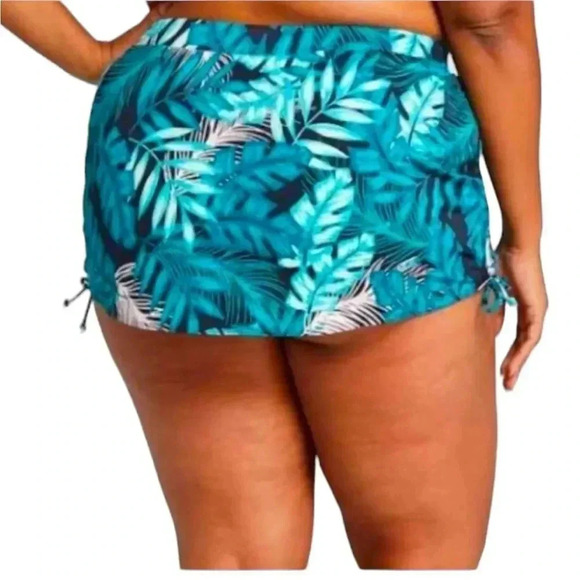Cacique Swim Palm leaf print bottom skort size 24 - Picture 6 of 10